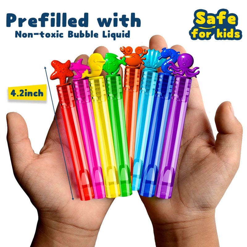 VKTEN 32Pcs Sea Mini Bubble Wands Assortment 8 Styles 8 Colors Bubble Party Favors for Kids, Bubbles for Kids, Themed Birthday Party Favors, Classroom Prizes Summer Outdoor Gifts for Girls Boys - Image 3