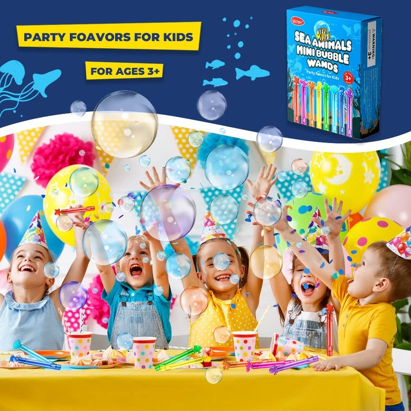 VKTEN 32Pcs Sea Mini Bubble Wands Assortment 8 Styles 8 Colors Bubble Party Favors for Kids, Bubbles for Kids, Themed Birthday Party Favors, Classroom Prizes Summer Outdoor Gifts for Girls Boys - Image 4