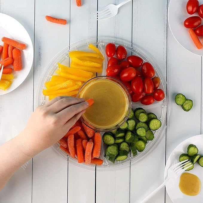 FITTO حامل كعكة فيتو الأبيض مع غطاء - عرض كعكة دوار أنيق للتقديم والتزيين - قاعدة أكريليك متينة مع غطاء شفاف - مثالي لحفلات الزفاف، الحفلات، والاستخدام اليومي - سهل التنظيف - Image 4