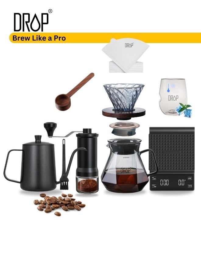 V60 Drip Coffee Maker 10-Piece Set – Manual Pour-Over Kit with Grinder, Kettle, and Accessories - pzsku/Z8F43B67A302A3841026DZ/45/_/1734005405/62b4e1c2-86ce-482c-a661-e16914c8ac56