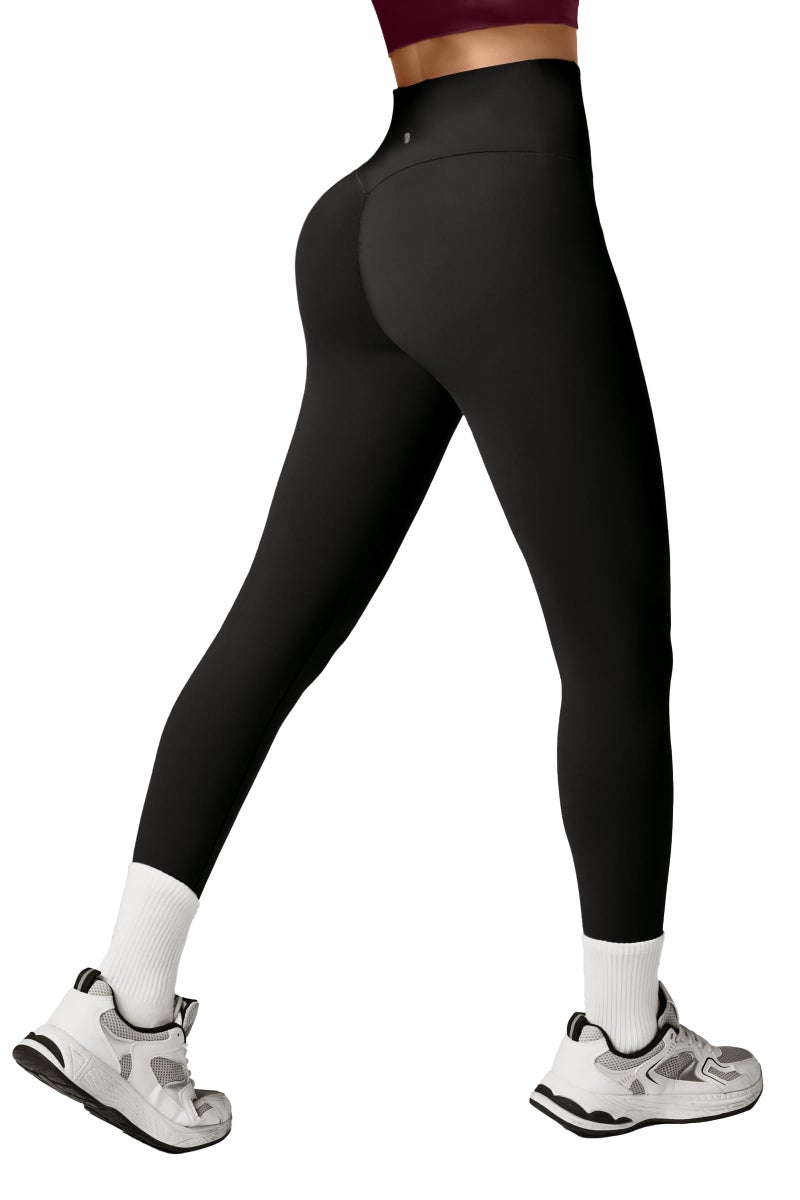 Heathyoga Scrunch Butt Lifting Leggings for Women Tummy Control No Front Seam Compression Leggings for Women Yoga Pants Women Black - Image 1