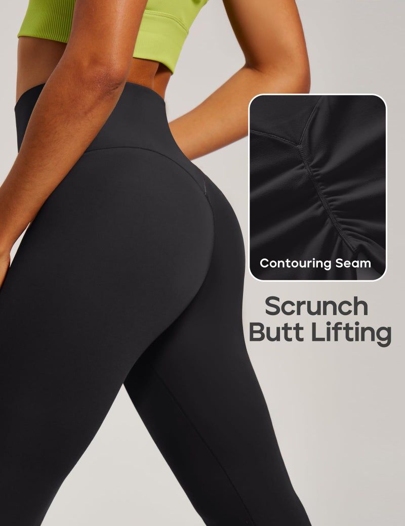 Heathyoga Scrunch Butt Lifting Leggings for Women Tummy Control No Front Seam Compression Leggings for Women Yoga Pants Women Black - Image 2