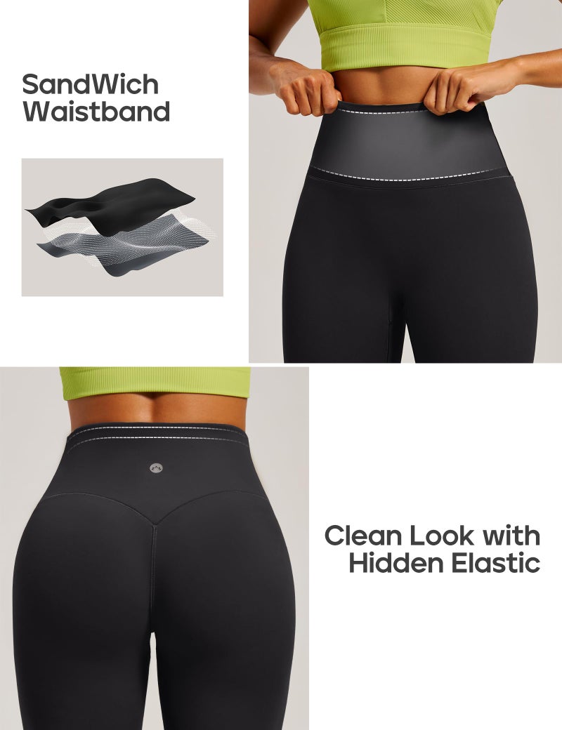 Heathyoga Scrunch Butt Lifting Leggings for Women Tummy Control No Front Seam Compression Leggings for Women Yoga Pants Women Black - Image 4