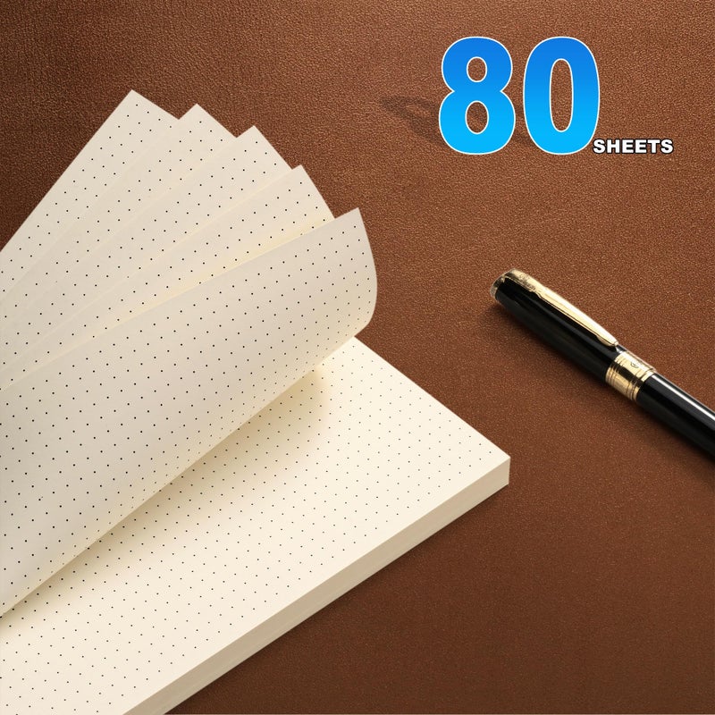 Tofun 2 Packs A6 Dot Grid Paper, 6 Hole Punched,A6 Dotted Refill Paper for Planner/Binders/Organizer, 6.7x4.2 Inch,80 Sheets,Beige,100GSM - Image 3