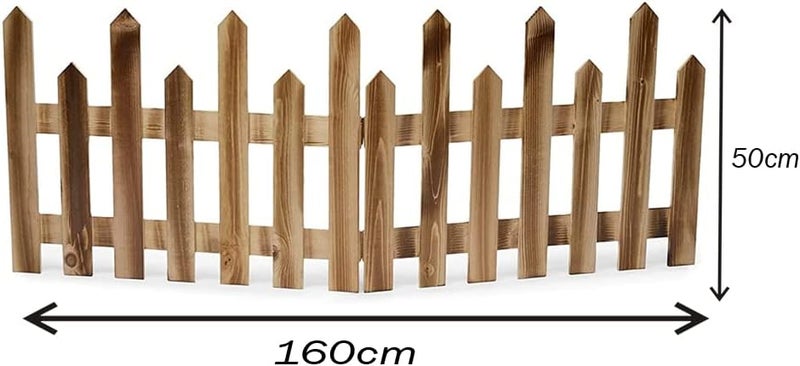 LINGWEI Wooden Garden Fence - 160x50x1cm | Decorative Natural Wood Lawn Edging for Outdoor & Garden Decoration | Flexible and Easy to Install Border Fence - Image 4
