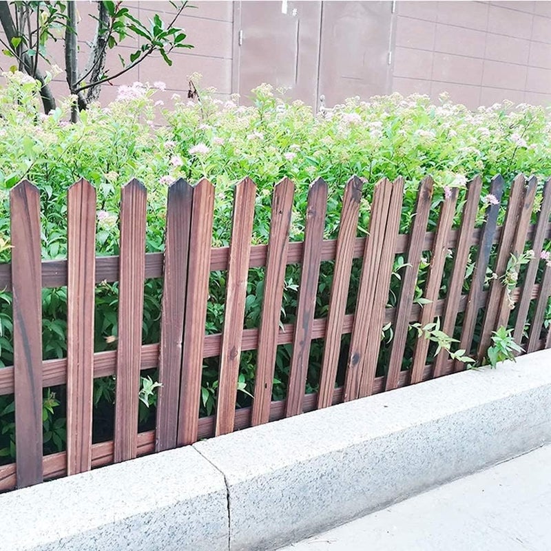 LINGWEI Wooden Garden Fence - 160x50x1cm | Decorative Natural Wood Lawn Edging for Outdoor & Garden Decoration | Flexible and Easy to Install Border Fence - Image 3