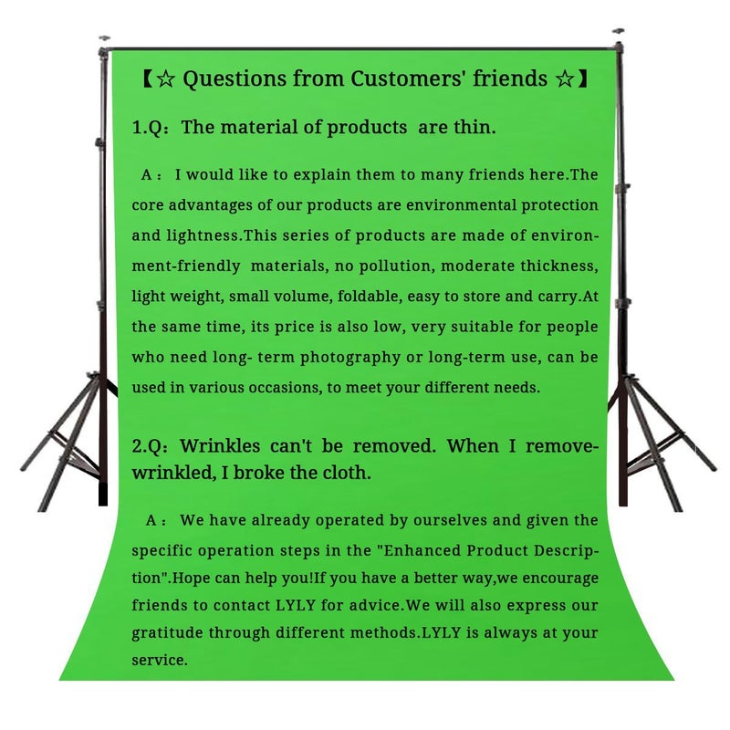 LYLYCTY Green Photo Backdrop for Photoshoot Photography Background Studio Backdrop Streaming Video Shooting 5x7FT - Image 3