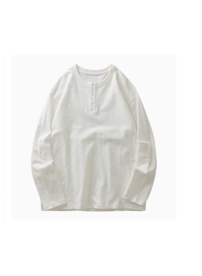 Men's Pure Cotton Long Sleeved 400G Heavyweight T-Shirt Sweatshirt - Image 1