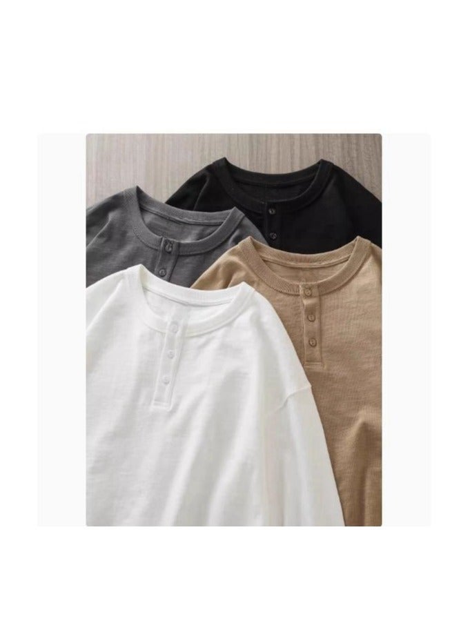 Men's Pure Cotton Long Sleeved 400G Heavyweight T-Shirt Sweatshirt - Image 5