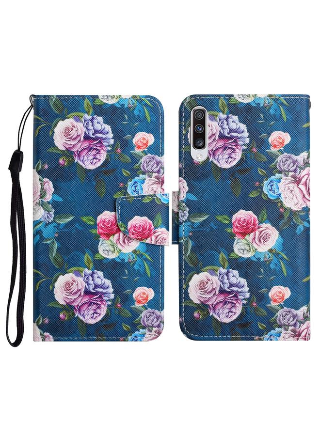 اس-توب جراب لهاتف Samsung Galaxy A50، جراب جلدي أفقي قابل للطي بنمط مرسوم مع حامل وفتحة بطاقة ومحفظة - Image 1