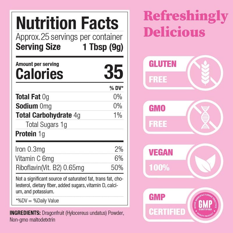 Nature Restore Pink Pitaya Powder, 8 Ounces, Non GMO, Gluten Free, Vegan, Packaged Locally in California - Image 3