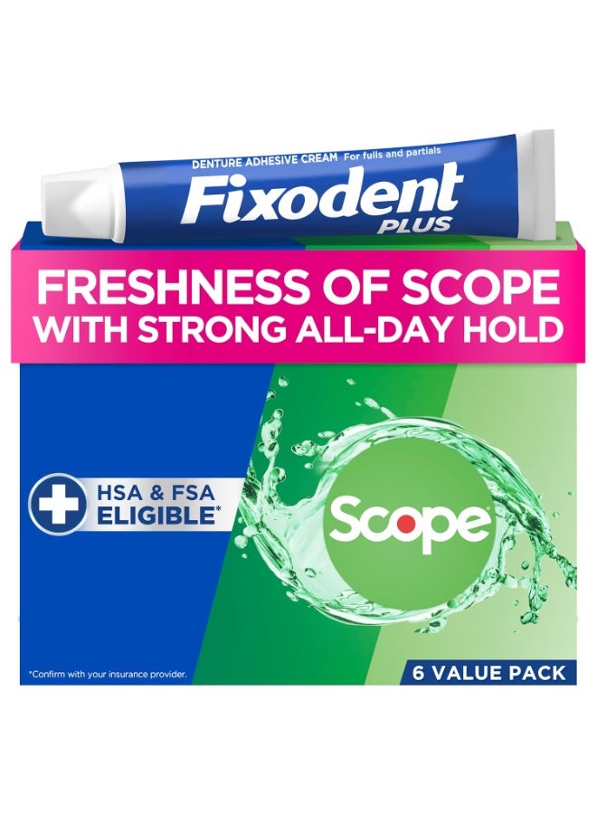 Fixodent Control Denture Adhesive Cream Plus Scope Flavor, 2 Oz (Pack of 4) - Image 1