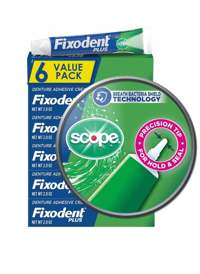 Fixodent Fixodent Control Denture Adhesive Cream Plus Scope Flavor, 2 Oz (Pack of 6)  - Image 1