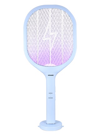 Rechargeable Mosquito Swatter - 500mAh Li-Ion Battery with High Power | Charging 1.5 Hrs with Light Indicator | Mosquito Bat with UV Light, Hanging Hook and Stand Base | Perfect for Indoor and Outdoor SMR-222U Blue - pzsku/Z8F43EA79CBA46ADDC64FZ/45/_/1734694921/217388b2-9fd3-45db-a48d-23cd989246f9