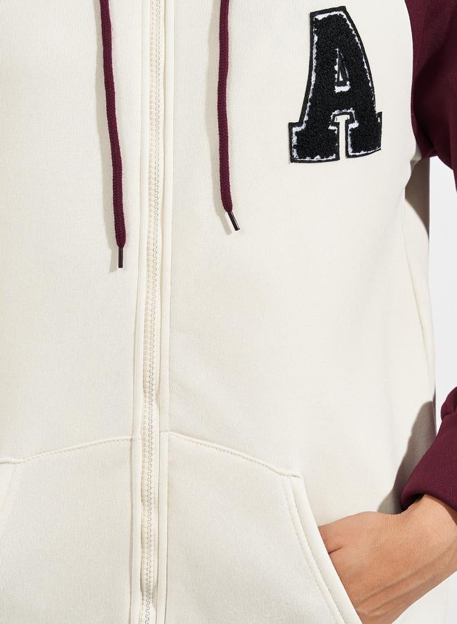 Styli Oversized Longline Color Block Zip Through Hoodie  - Image 3