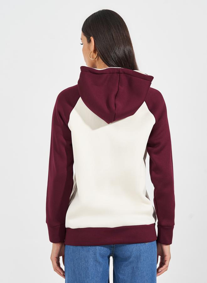 Styli Oversized Longline Color Block Zip Through Hoodie - Image 4