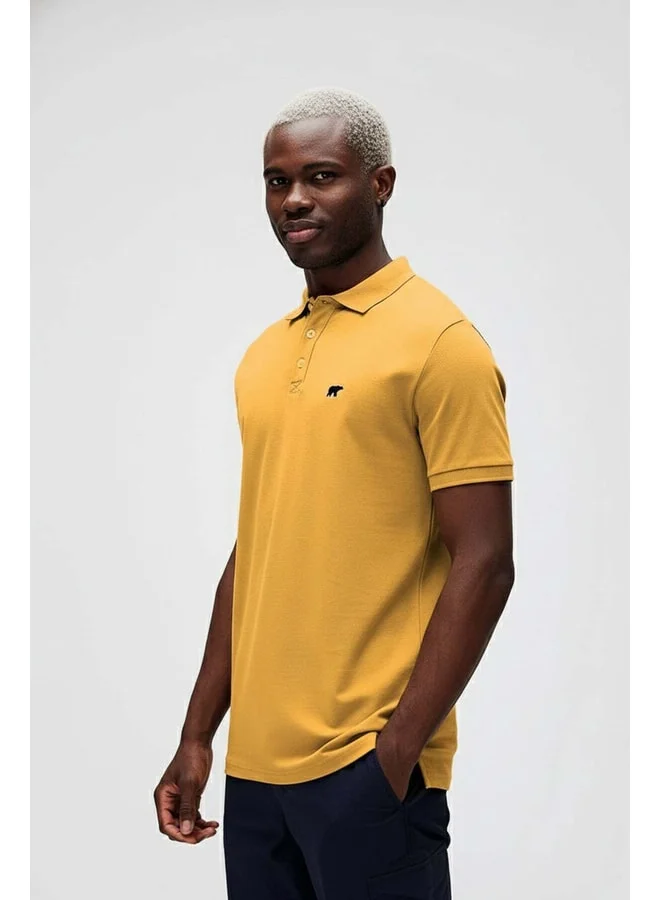 Bad Bear Gabriel Yellow Polo-Collar Men's T-Shirt.