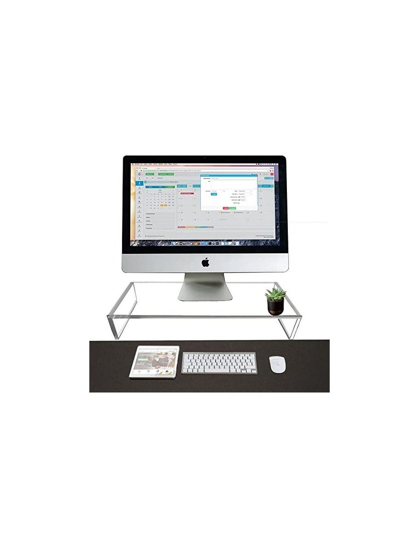 Creative Planet Premium Acrylic Monitor Stand, Monitor Riser Computer Stand for Home Office Business (Basic) - Image 1