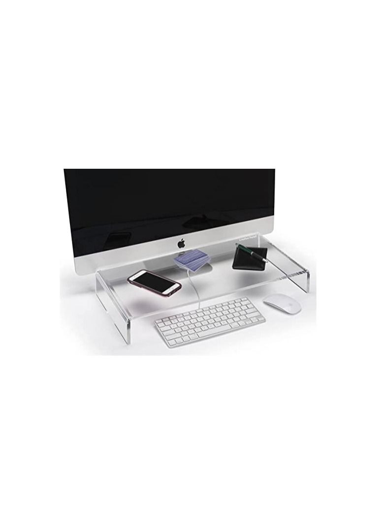 Creative Planet Premium Acrylic Monitor Stand, Monitor Riser Computer Stand for Home Office Business (Basic) - Image 2
