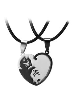 2-Piece Splice Cat Couple Pendant Necklace