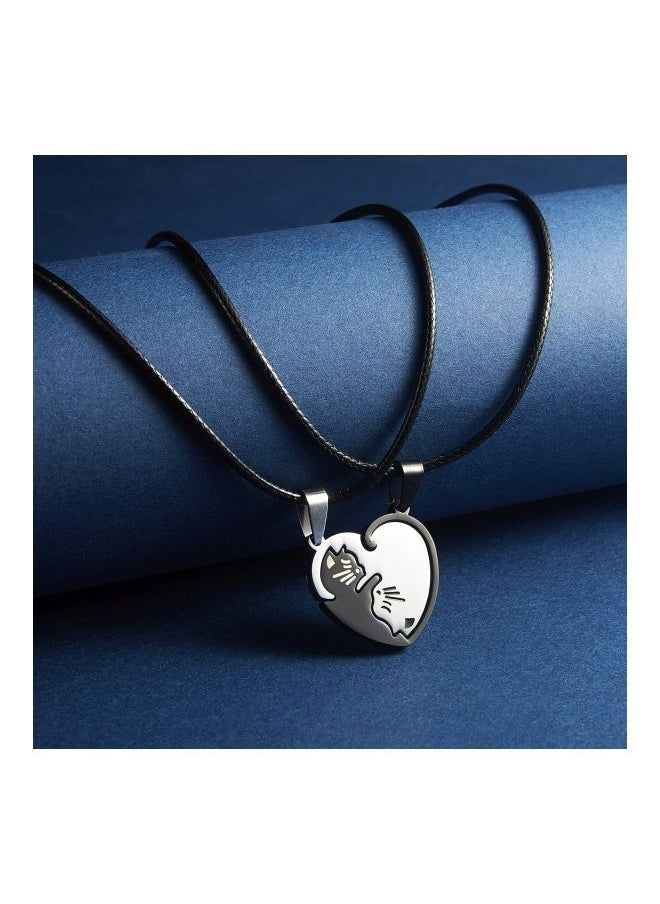 NIBEMINENT - 2-Piece Splice Cat Couple Pendant Necklace - Image 1