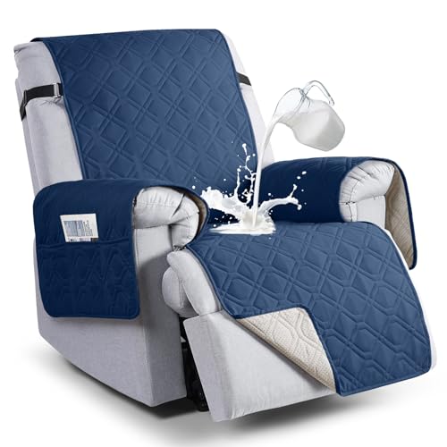 VANSOFY 100 Waterproof Recliner Chair Covers Recliner Cover NonSlip Dog Chair Cover Furniture Protector Washable Slipcover with Pocket Elastic Straps for Pets DogsOcean Blue 236 - Image 1