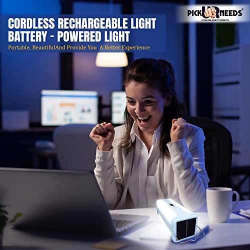Pick Ur Needs Solar Home Rechargeable Emergency Led Lantern Light 360 Degree Floor Lamp Solar Light 4 Side Tube Light (Light Blue) - Image 4