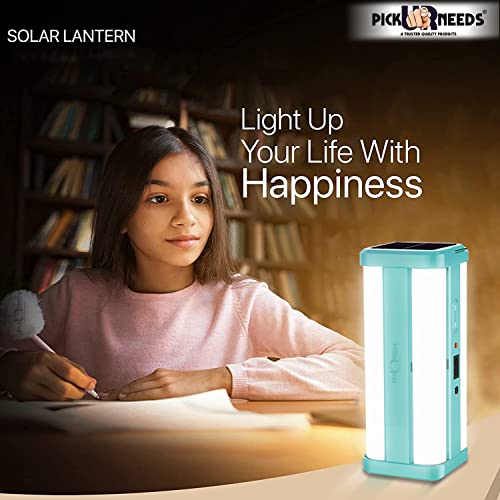 Pick Ur Needs Solar Home Rechargeable Emergency Led Lantern Light 360 Degree Floor Lamp Solar Light 4 Side Tube Light (Light Blue) - Image 5