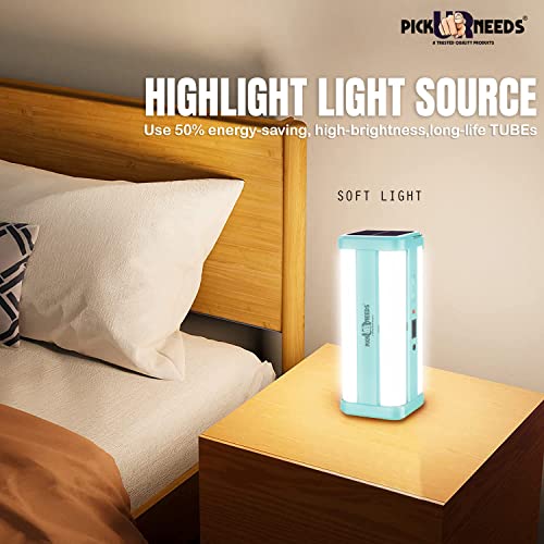 Pick Ur Needs Solar Home Rechargeable Emergency Led Lantern Light 360 Degree Floor Lamp Solar Light 4 Side Tube Light (Light Blue) - Image 2