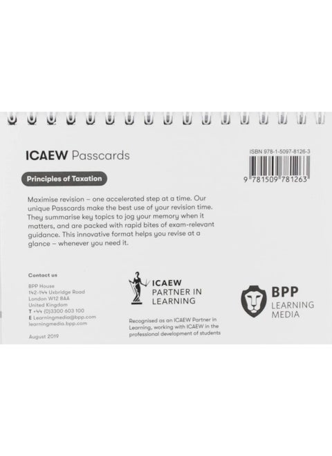 ICAEW Principles of Taxation: Passcards