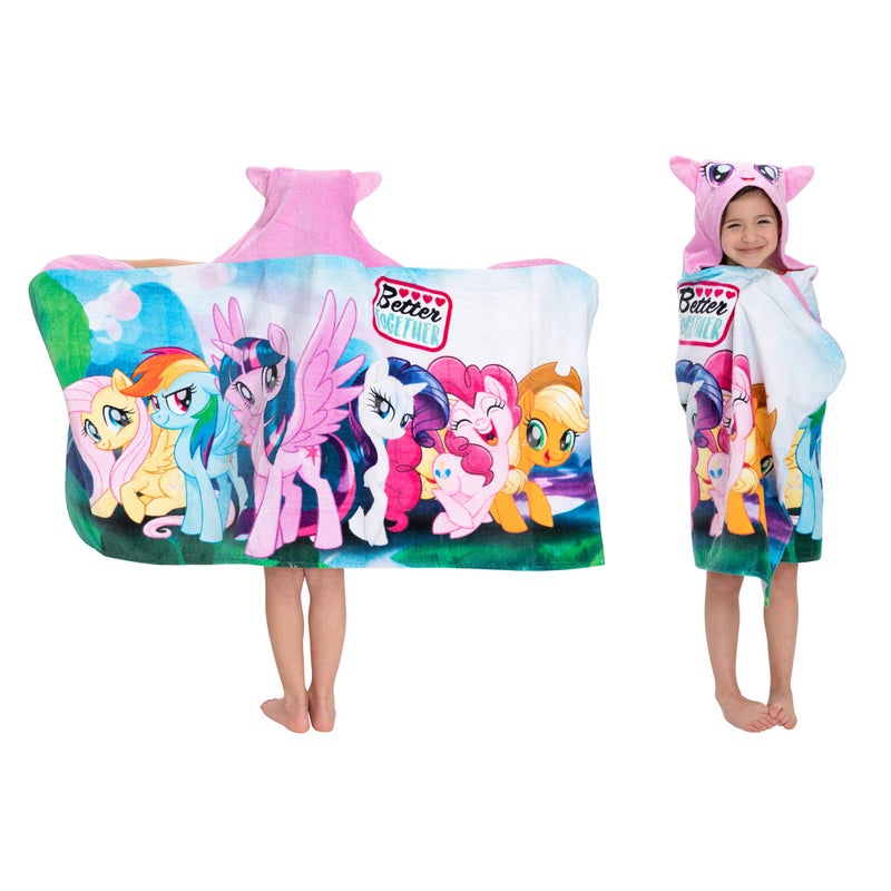Franco My Little Pony BathPoolBeach Soft Cotton Terry Hooded Towel Wrap 24 in x 50 in By Franco Kids