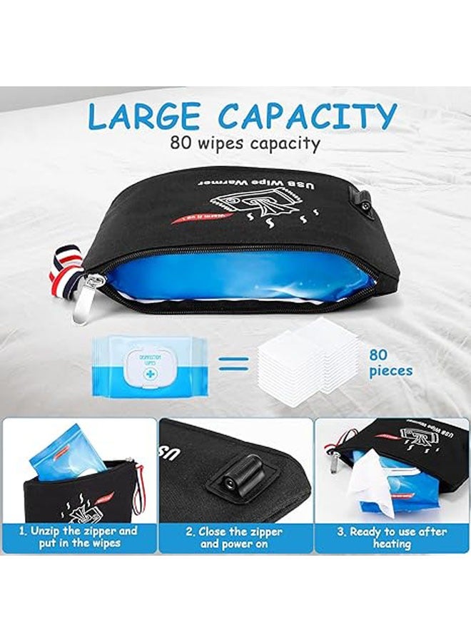 USB Baby Wipes Warmer Portable Baby Wipes Heating Baby Wipes Heating Bag Travel  Mobile Warm Bag 9.45 x 6.3 inches - Image 4