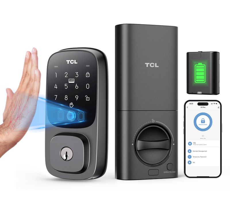 TCL D1 Pro Palm Vein Smart Lock Keyless Entry Door Lock Upgraded Rechargeable Battery Front Door Smart deadboalt App Remote Control AutoLock Waterproof Works with Alexa - Image 2