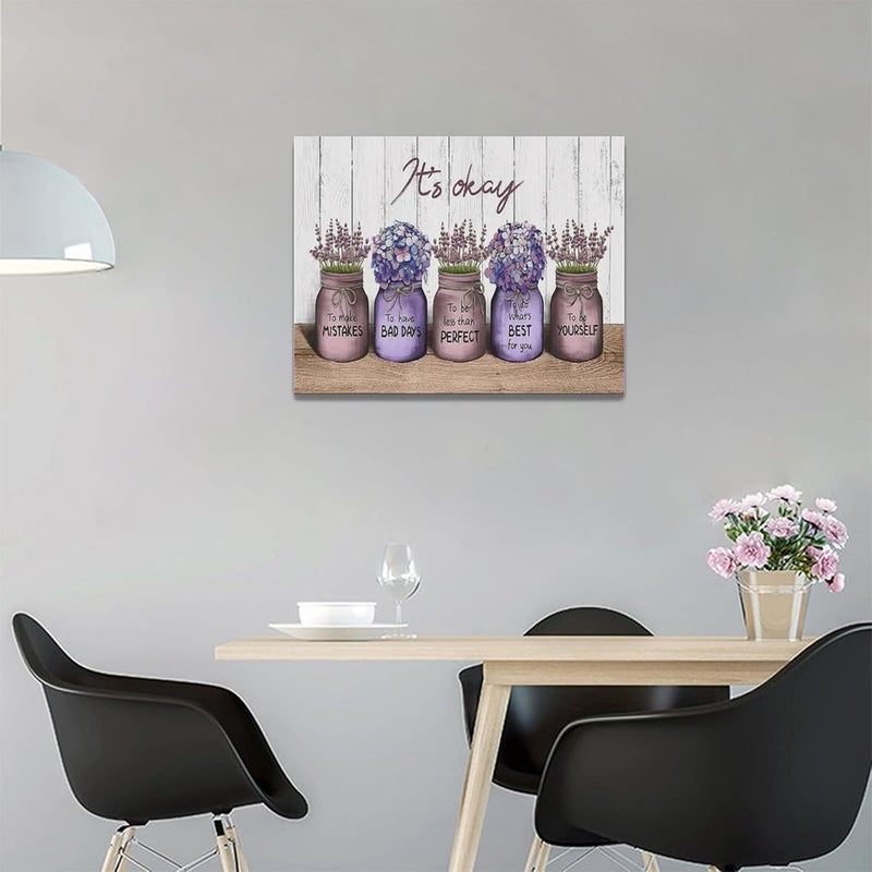 remzoke Lavender Inspirational Wall Art Canvas - Image 2