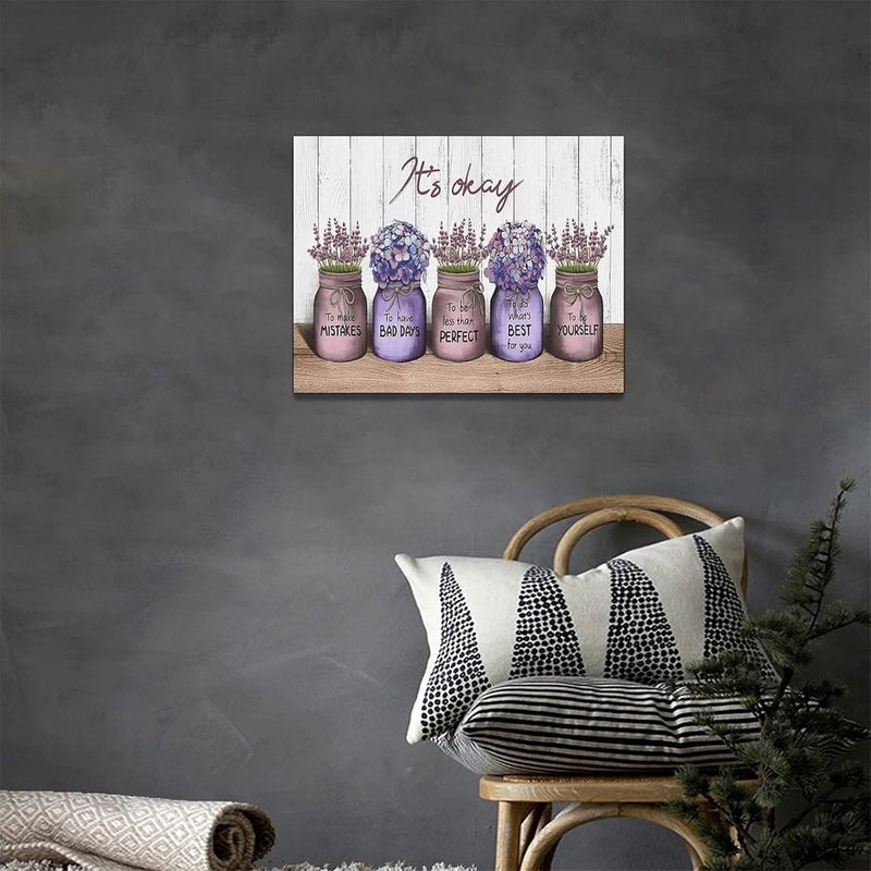 remzoke Lavender Inspirational Wall Art Canvas - Image 4