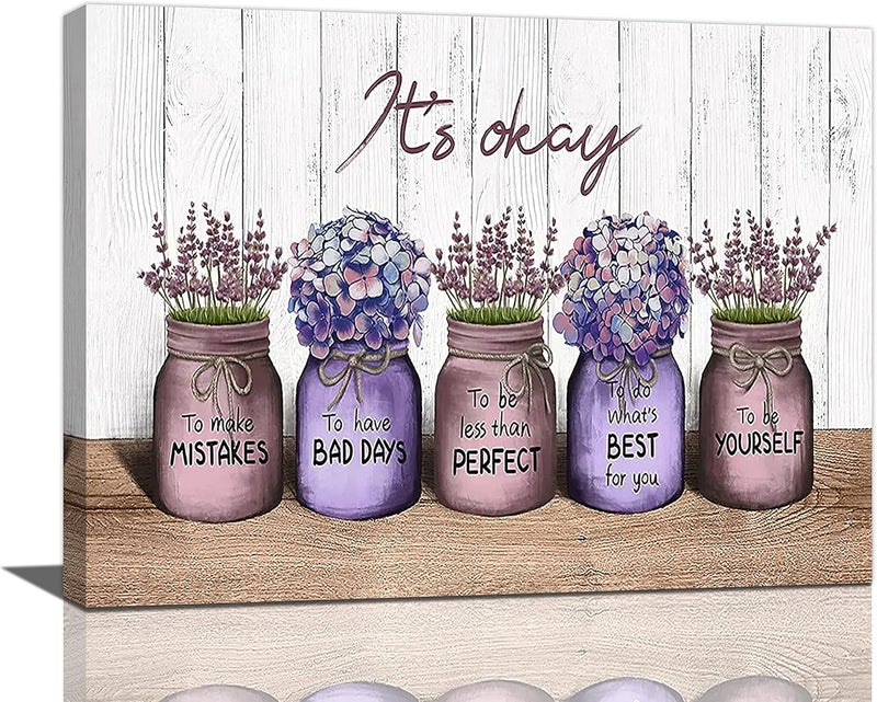 remzoke Lavender Inspirational Wall Art Canvas - Image 1