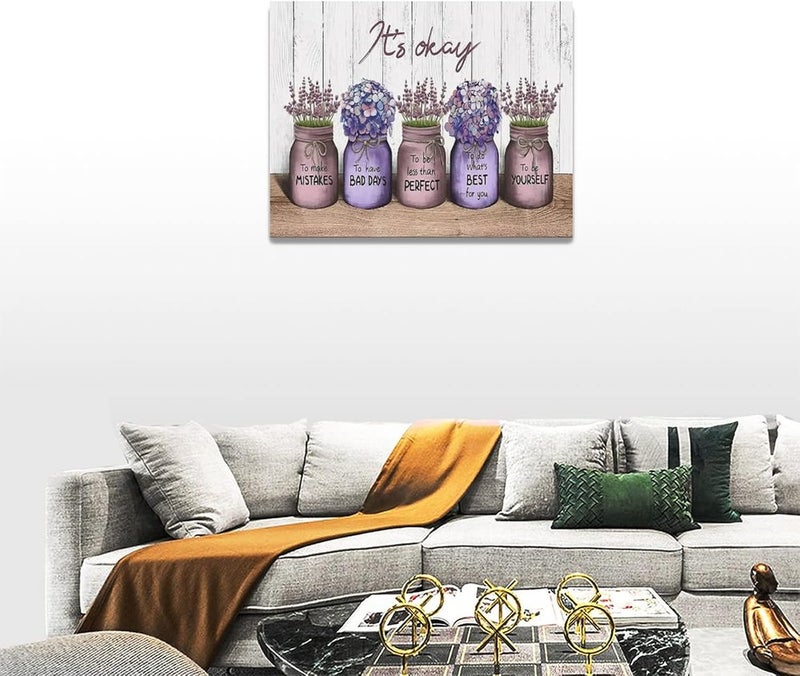 remzoke Lavender Inspirational Wall Art Canvas - Image 3