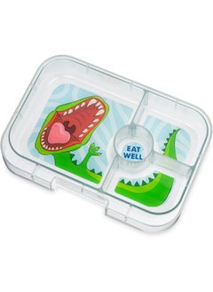 Yumbox Yumbox Panino Leakproof Bento Lunch Box Container for Kids & Adults (Surf Blue Dino), 4 compartments, Perfect for Sandwich Packed Lunch, Compact 8.5x6x1.8, Healthy Portions, Kids Lunch Box  - Image 5