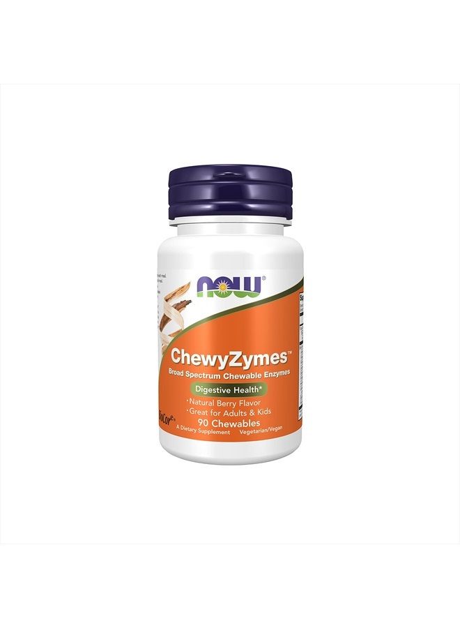 now Supplements, ChewyZymes, Broad Spectrum Chewable Enzymes, Berry Flavor, 90 Chewables - Image 1