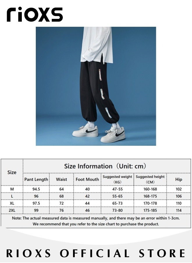 RIOXS - Men's Sweatpants,Loose Leg Pants With Adjustable Ankle Cinch Cord,Elastic Waist Jogger Pants,Sweat Pants For Men Teens With Pockets,Running Jogging Workout Track Pants - Image 1