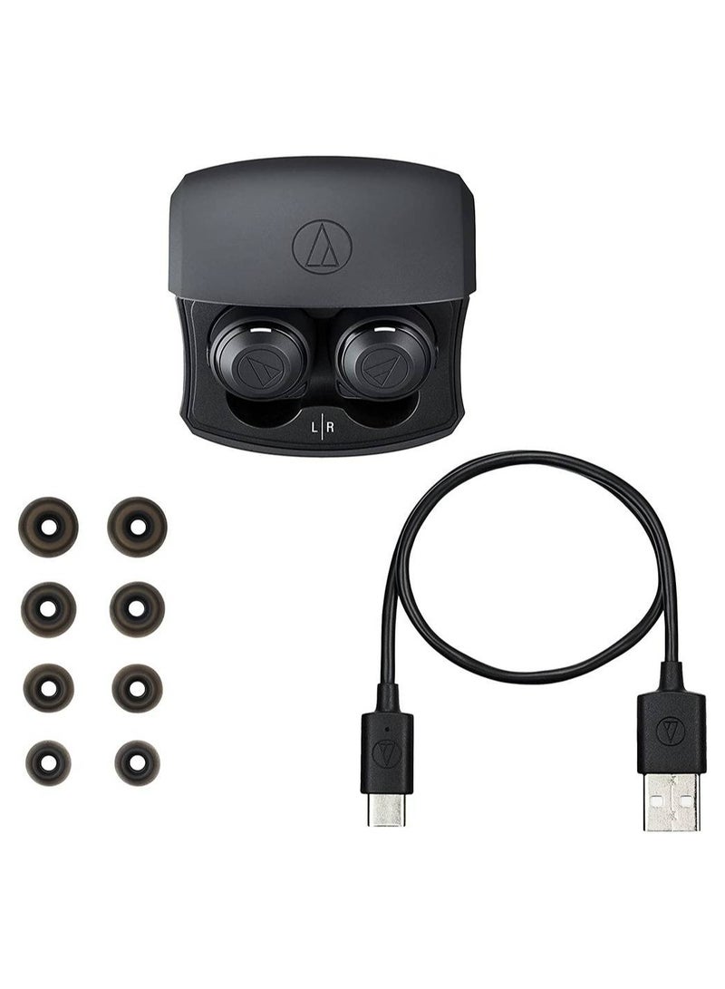 أوديو تكنيكا سماعات رأس Audio-Technica ATH-CKS50TW ANC True Wireless داخل الأذن، صوت جهير عميق مع ملاءمة محكمة، مشغلات Bass HD TWS مقاس 9 مم، تشغيل يصل إلى 20 ساعة، مقاومة لرذاذ الماء IPX4، أسود | ATH-CKS50TW - بي كيه - Image 5