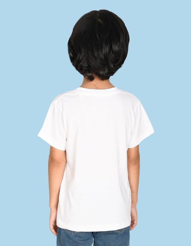 Nusyl Boys Half Sleeves Solid T-Shirt for Kids | Soft Cotton Blend | Comfortable Regular Fit | Casual 2-16 Years | White - Image 2