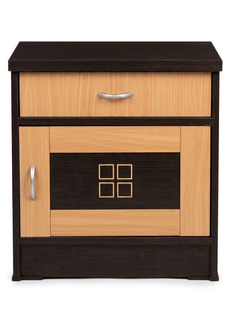 Concent Bed Side Table with Drawer and Cabinet - Durable Wood - Multicolor Design for Bedrooms and Living Rooms - Image 1