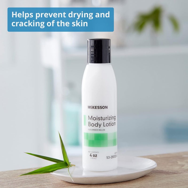 McKesson Hand and Body Lotion for Fragile Skin Moisturizes Dry Cracked Skin Cucumber Melon Scent 4 oz 48 Count - Image 3