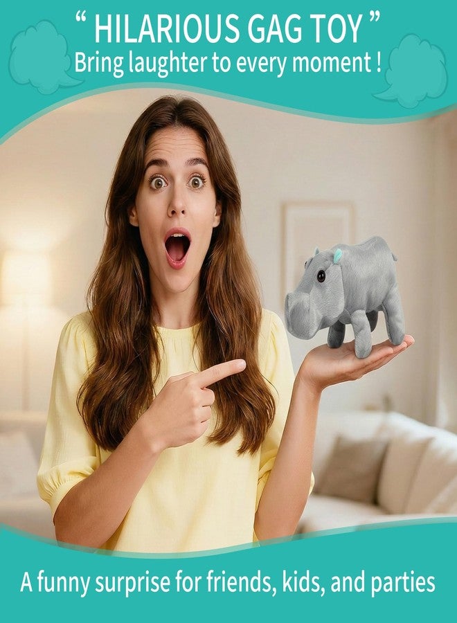 Freetoes دمية فرس النهر المحشوة من فريتوز، 14 بوصة، دمية فرس النهر المحشوة المضحكة التي تصدر صوت ضرطة، ألعاب فرس النهر القطيفة المنزلية، هدايا مضحكة، أشياء غريبة لمقالب المكتب، صانع أصوات المقالب - Image 4