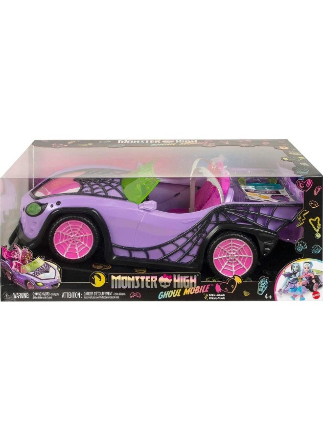 MONSTER HIGH Monster High™ Toy Car, Ghoul Mobile™ with Pet and Cooler Accessories - Image 4