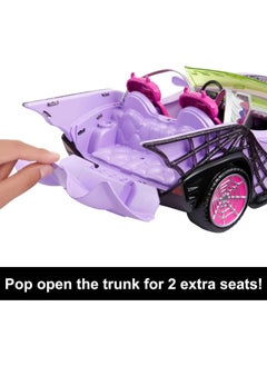 MONSTER HIGH Monster High™ Toy Car, Ghoul Mobile™ with Pet and Cooler Accessories  - Image 5