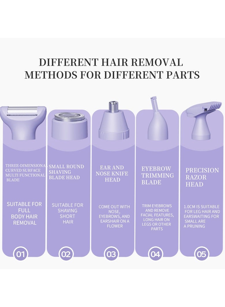 عام مزيل شعر نسائي رقمي متعدد الوظائف من نوع TYPE-C - إبيلاتور كهربائي لمنطقة الإبط، أداة حلاقة لكامل الجسم، جهاز محمول وقابل لإزالة الشعر. - Image 4