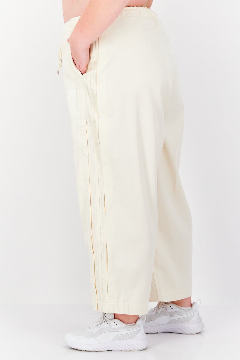 adidas Originals Women Plus Size Embroidered Logo Drawstring Pants, Beige - Image 2