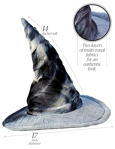 OLYPHAN Wizard Costume Set with Wizard Hat Grey and Gray Fluffy Cloak Cape for Halloween & Cosplay 2 PC Accessory - Image 2